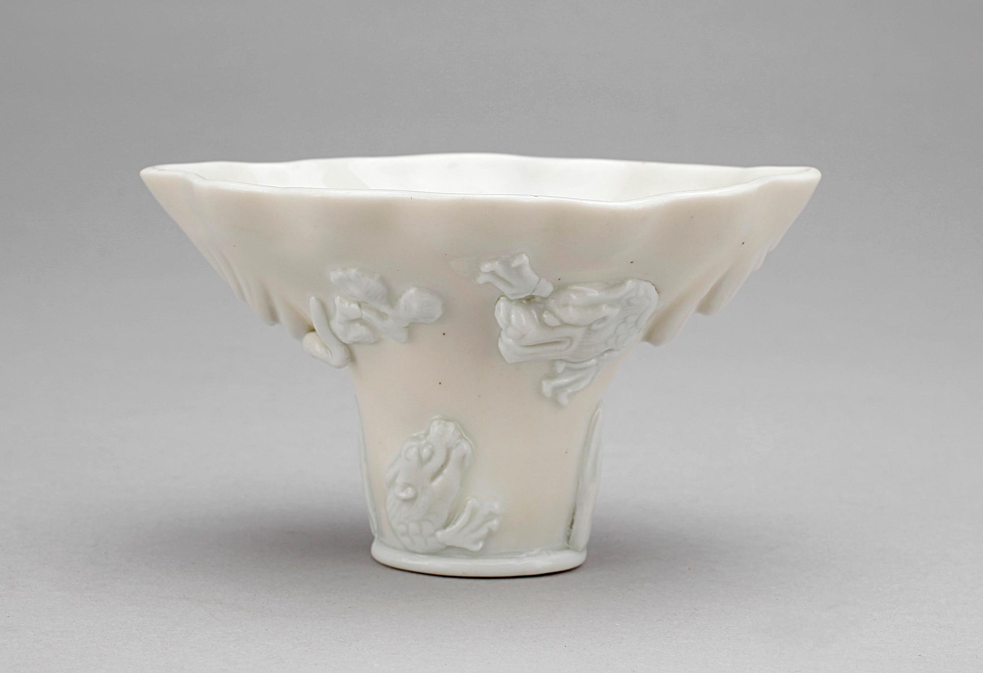 VINOFFERBÄGARE, blanc de chine, Kina, 1700-tal.