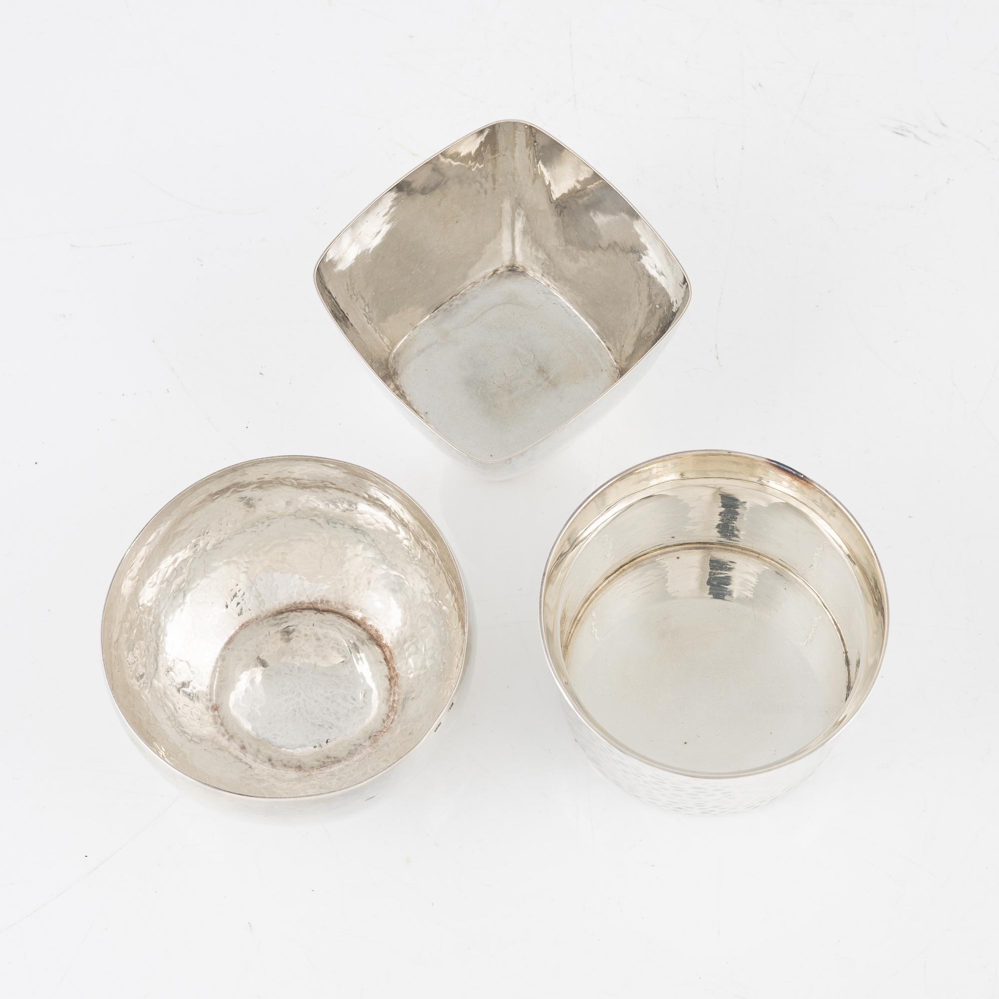 Five silver bowls, Sweden, 1957-1968.
