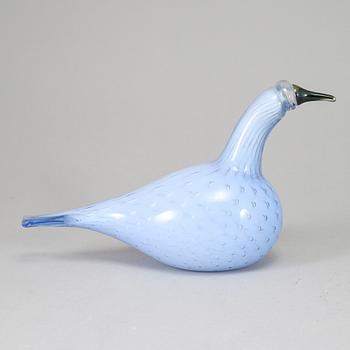 OIVA TOIKKA, glass bird, Grey Grebe (Harmaa Uikku) nr 128/200, signed O. Toikka Nuutajärvi.