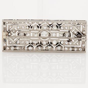 A diamond brooch of different cuts, art déco.