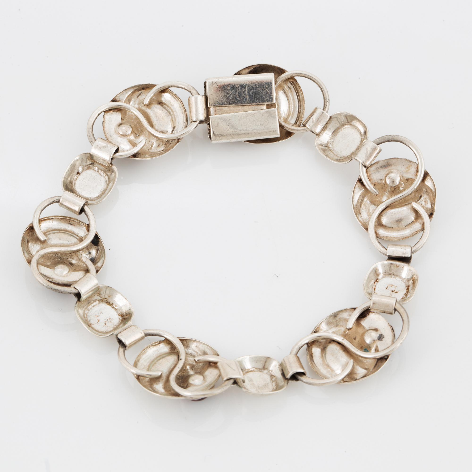 ÖRHÄNGEN, ETT PAR, SAMT ARMBAND,
silver.