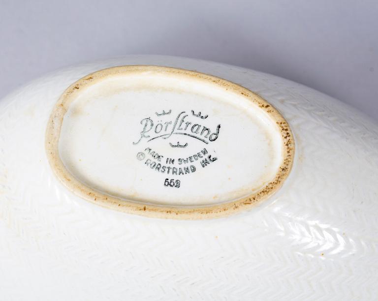 SERVISDELAR, 11 delar, flintgods, "Blå Eld", Hertha Bengtsson, Rörstrand, 1965-66.