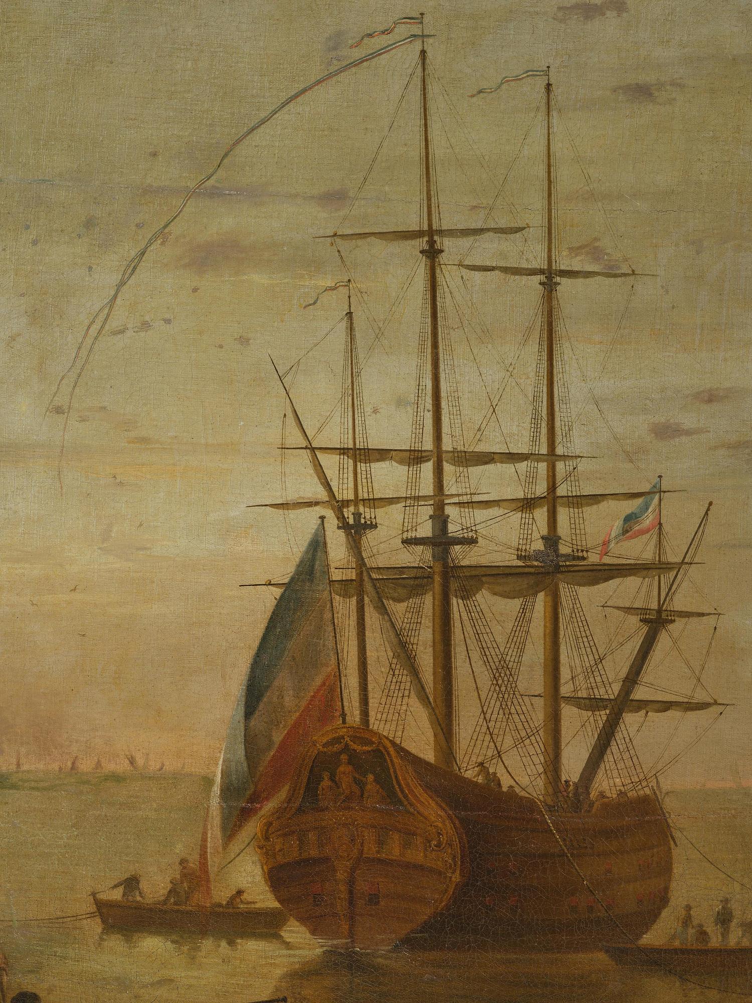 Claude Joseph Vernet, hans efterföljd, Hamnscen med båtar och figurer.