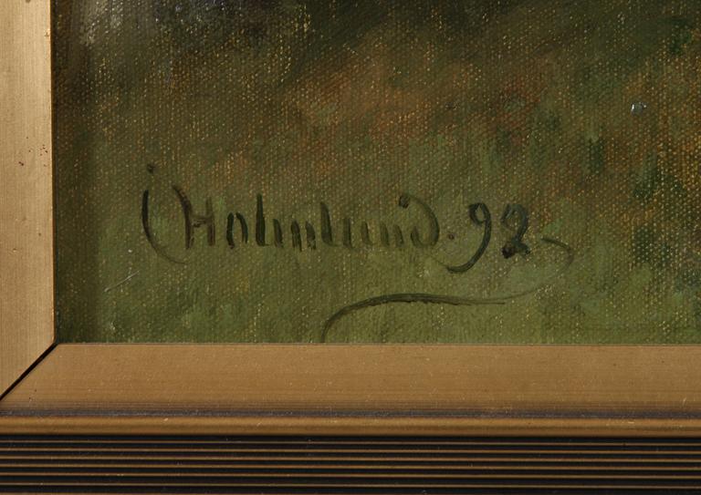 JOSEFINA HOLMLUND, tillskr, olja på duk, sign o dat "92".