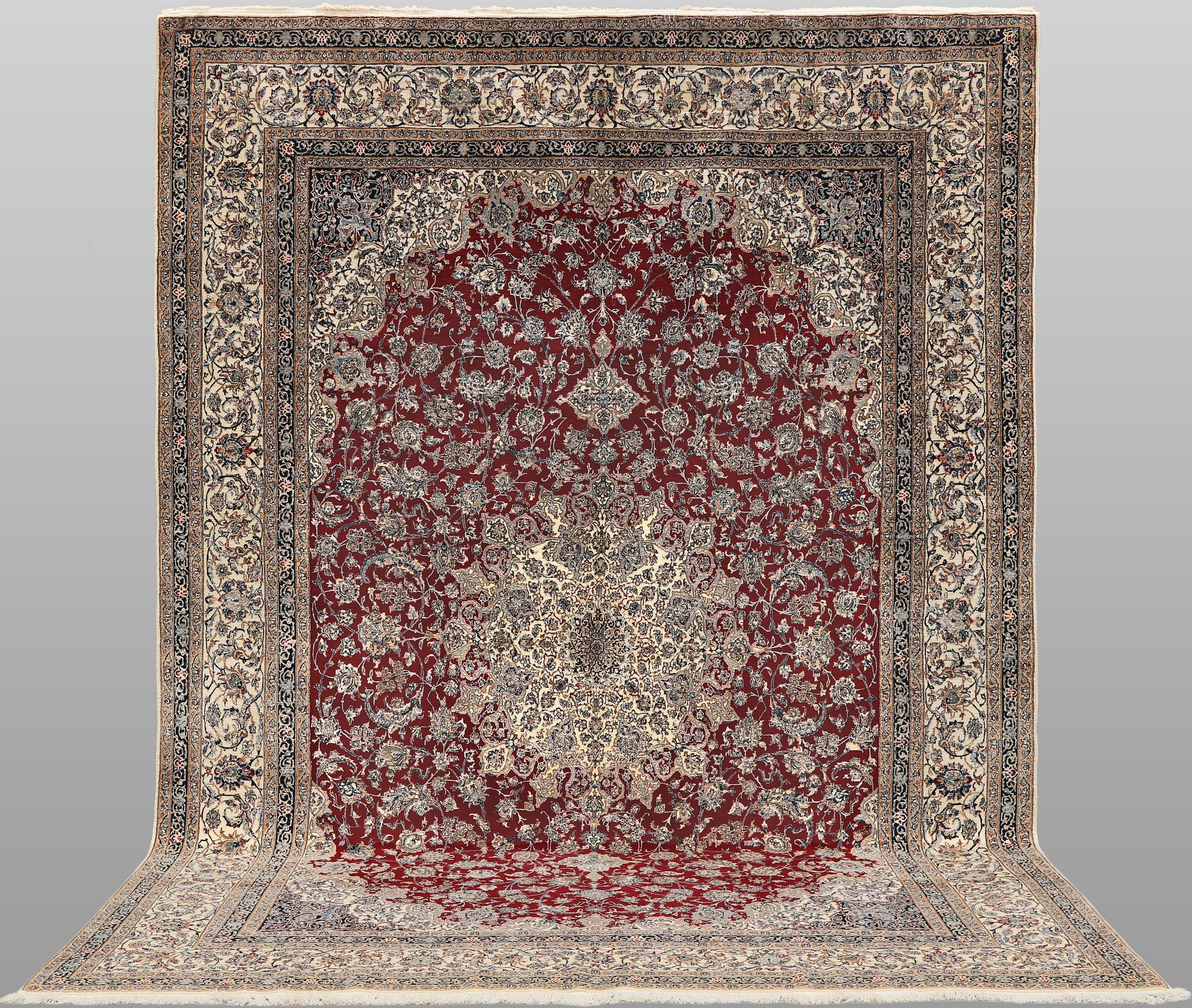 Rug, Nain, part silk, 372 x 260 cm.
