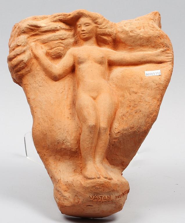 WRETLING, DAVID. Väggskulptur, terracotta, sign.