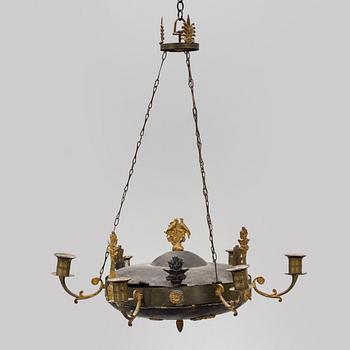 A hanging lamp, empire-style, first half of the 20th century.