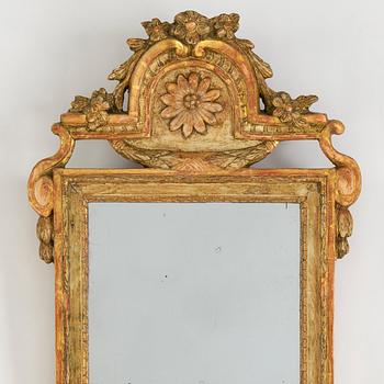 A Gustavian mirror by Carl Gustaf Fyrwald, active in Stockholm 1750-1825.