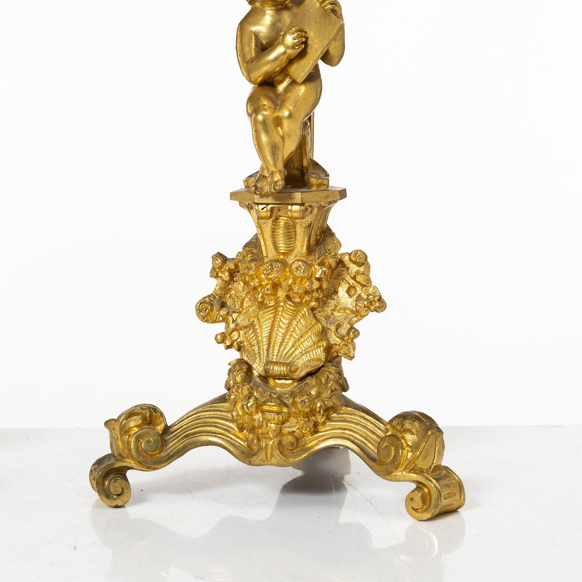 A pair of Louis XV style candelabras, 20th century.