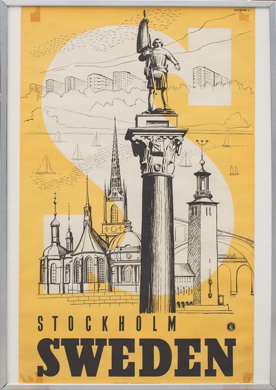 AFFISCH, Anders Beckman, "Stockholm Sweden", 1946.