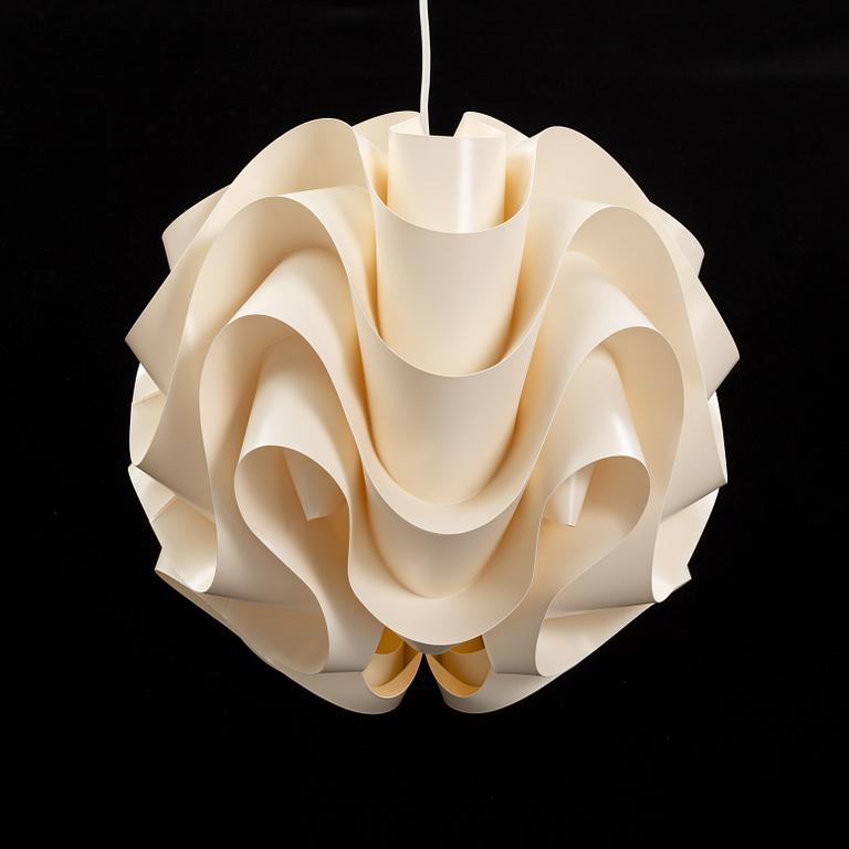 A ceiling, pendant lamp, '172' designed by Poul Christiansen in 1971 for Le Klint, Denmark.