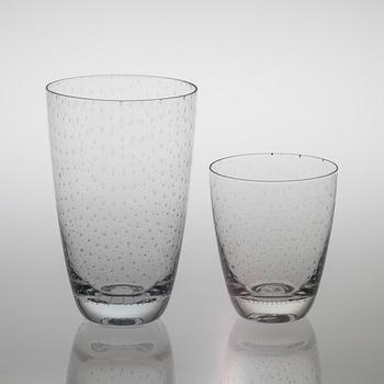 DRICKSGLAS, 5+3 st, GRÄDDSNÄCKA och SOCKERSKÅL, glas, Gunnel Nyman.