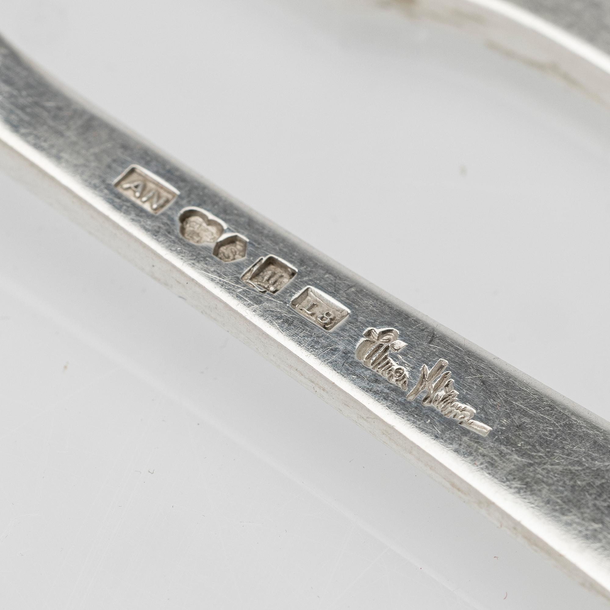 Wiwen Nilsson, fruktbestick, 24 delar, silver, Lund, 1937.