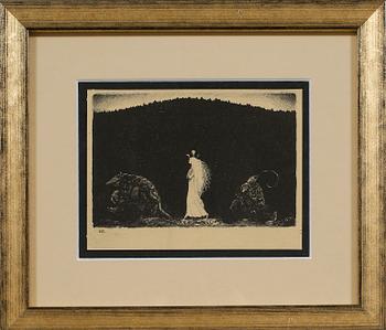 JOHN BAUER, litografi, osignerad.