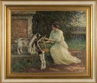 Leopold Franz Kowalski, Woman with Goat Kids.