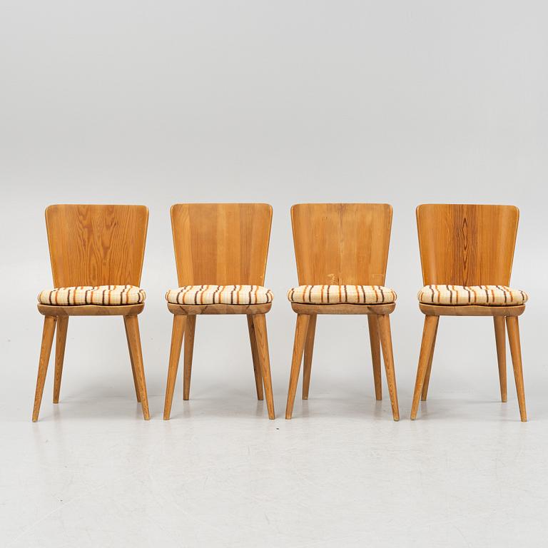 Göran Malmvall, stolar 4 st, "modell 510", Svensk Fur, Karl Andersson och söner, 1900-talets mitt.