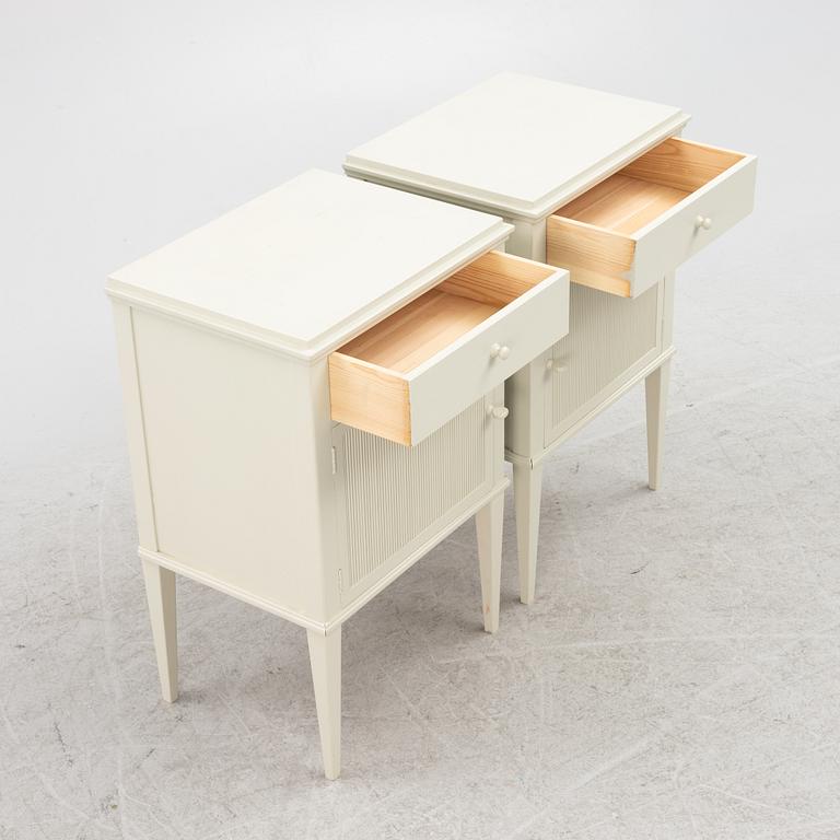 Bedside tables, a pair, Gustavian style, contemporary manufacture.