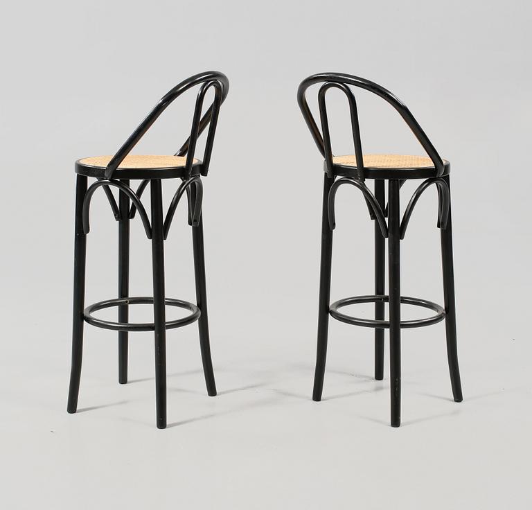 BARSTOLAR, 2 st, Thonet-typ, 1900-talets mitt.