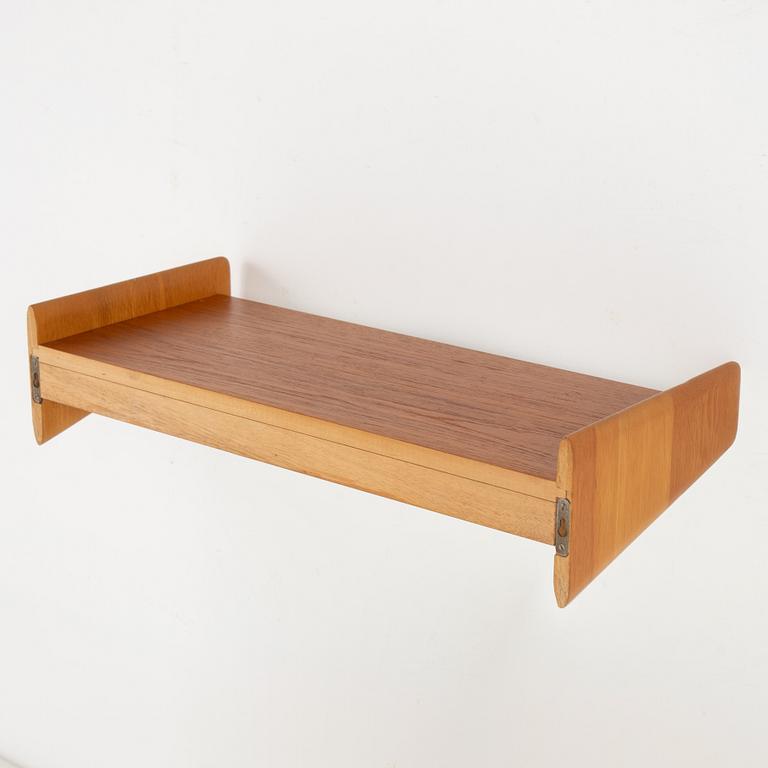 Uno & Östen Kristiansson, a teak mirror with shelf, 1960's, Sweden.