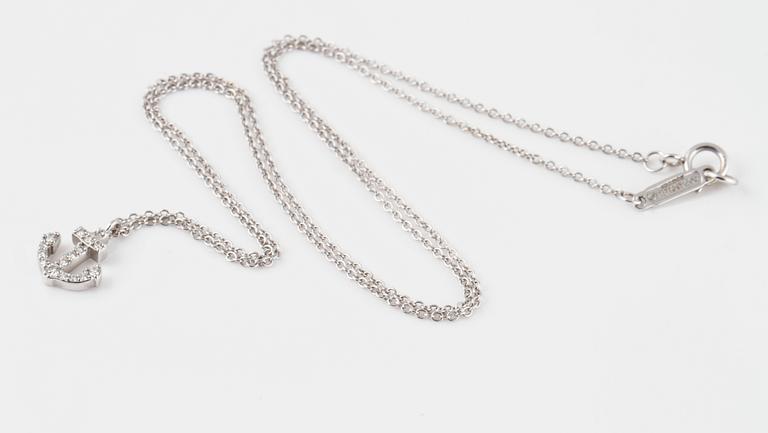HÄNGE, Tiffany & Co, 18K vitguld med 16 briljantslipade diamanter. Vikt 2,2 gram.