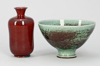 SKÅL samt VAS, stengods, Berndt Friberg, Gustavsberg Studio bla 1970.