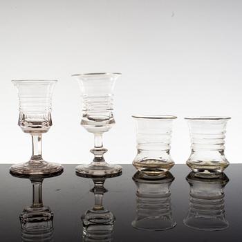 25 drinking glasses, 19th century.