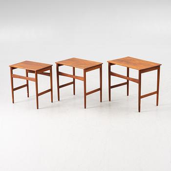 Hans J Wegner, nesting tables, 3 pieces, Andreas Tuck, Denmark.