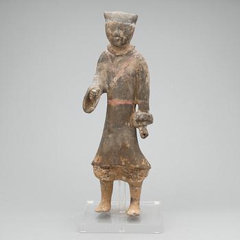 GRAVFIGURIN, lergods, Kina, Västra Ha, Kina, 206 f kr - 8 e kr). Inköpt Coincraft, London.
