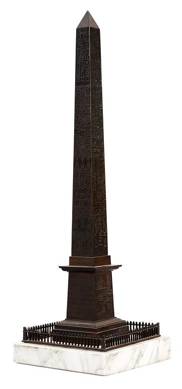 A French table obelisk, 19th Century.