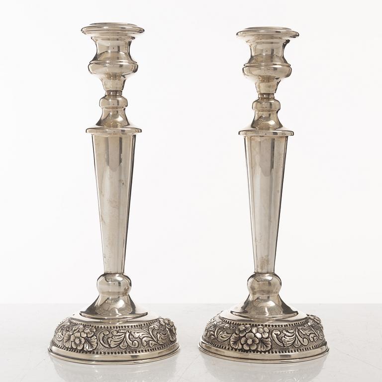 Ljusstakar, ett par, silver, 1900-tal.