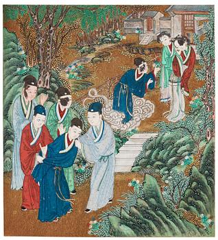 A set of nine Chinese watercolours by unknown artist, 19th Century.