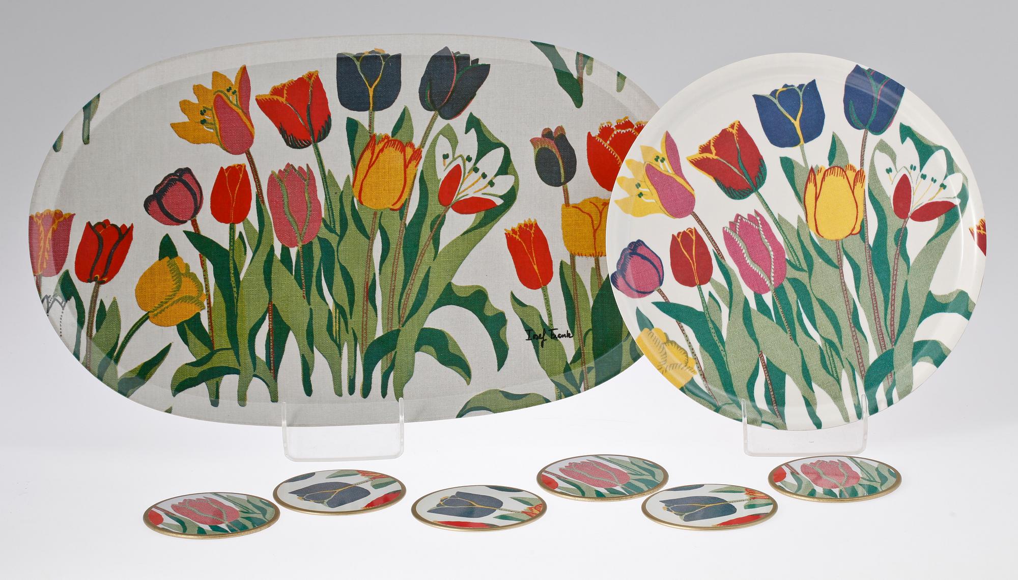 BRICKOR, 2 st samt GLASUNDERLÄGG, 6 st, Josef Frank, Svenskt Tenn.