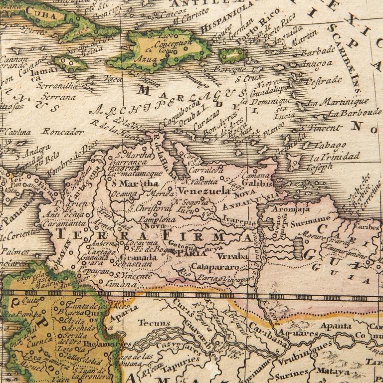 Johann Baptist Homann, "Totius Americae Septentrionalis et Meridionalis Novisima Representatio".