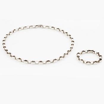 Sven-Erik Högberg, necklace and bracelet, sterling silver, Gothenburg 1975 and 1985.