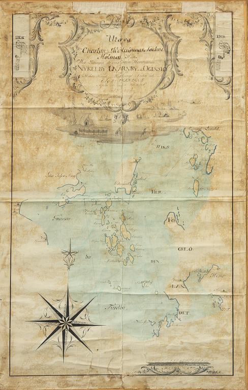 Map, 18th century.  "Utdrag, Charta öfwer Wästerljungs Sochne Holmar".