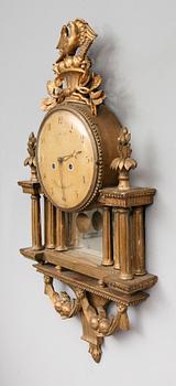 VÄGGPENDYL, gustaviansk, Nils Grundin, Stockholm, 1700-/1800-tal.