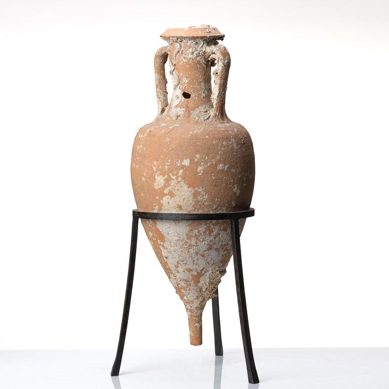 Two pottery Mediterranean presumably Roman time amphoras.
