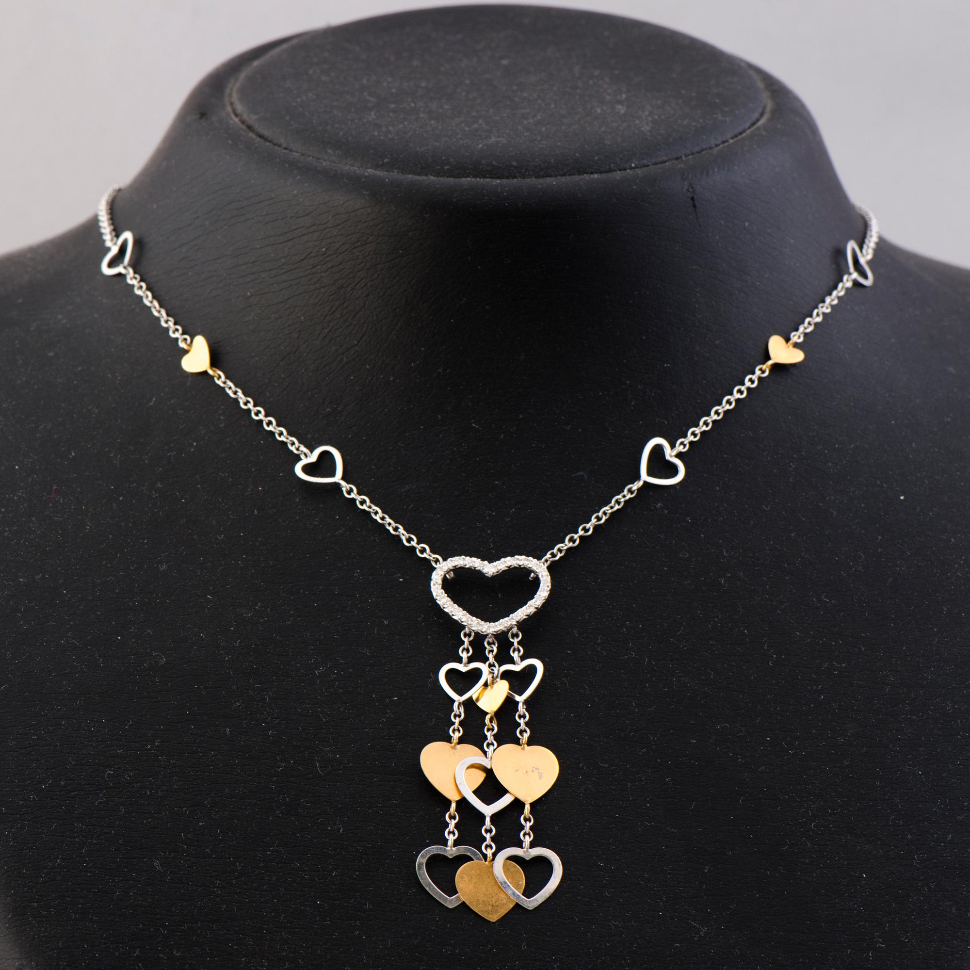 HALSSMYCKE, briljantslipade diamanter, 18K vitguld och guld. Zoccai, Italien.