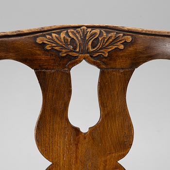 A pair of Swedish late Baroque chairs, Stockholm, mid 18th century,
