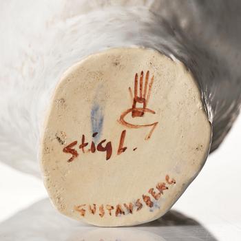 Stig Lindberg, a white glazed stoneware vase of a head, Gustavsberg Studio, probably 1940s.