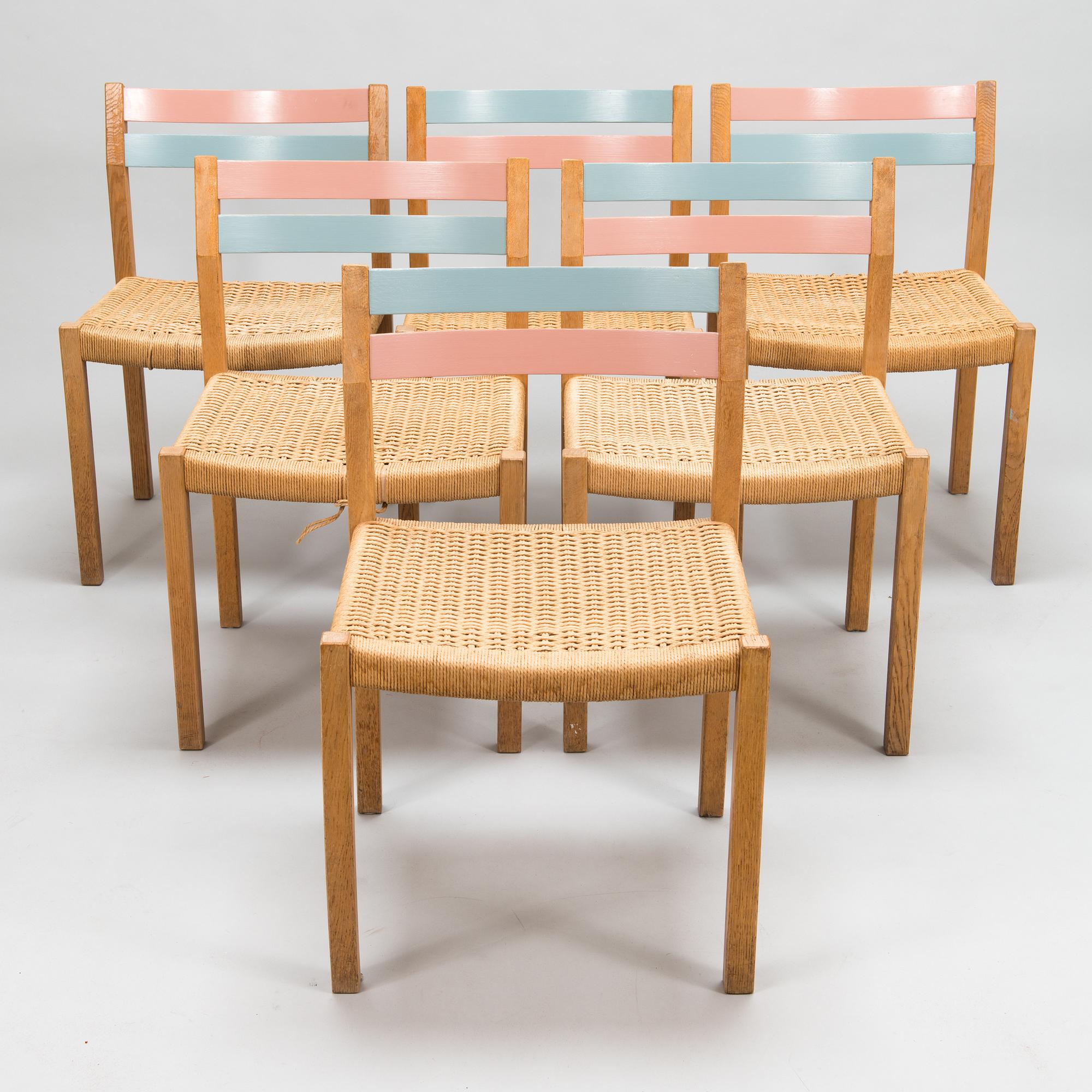 Jørgen H. Møller, six 1960's charis for J. L. Møller Models, Denmark.