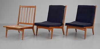 FÅTÖLJER, 3 st. J O Carlsson, Vetlanda. 1950-60-tal.