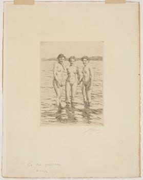 Anders Zorn · ANDERS ZORN, etsning, signerad med blyerts. Utförd 1910.
