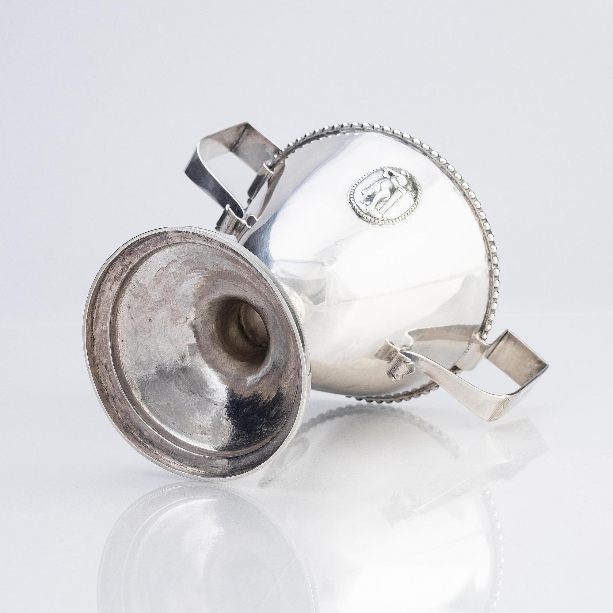 Petter Gillberg, sockerskål med lock, silver, Varberg 1790. Gustaviansk.