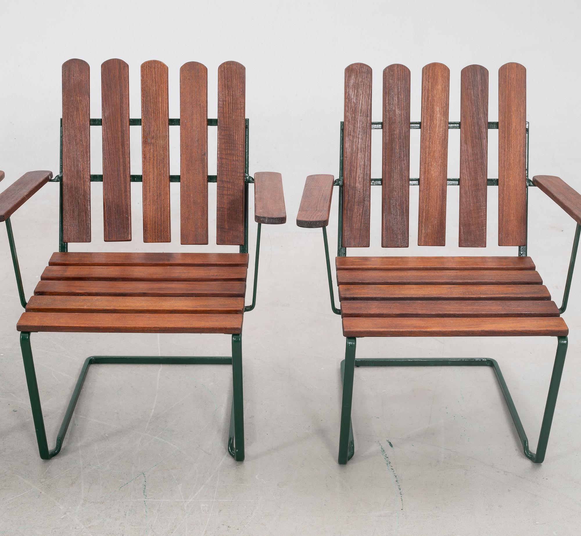 Arthur Lindqvist, Armchairs, 4 pcs, model A2, Grythyttan, 20th century.