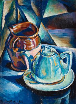 301. Pär Siegård, Still life with vase and a tea pot.