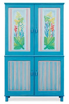 448. Carl Malmsten, A Carl Malmsten carved and painted cabinet.