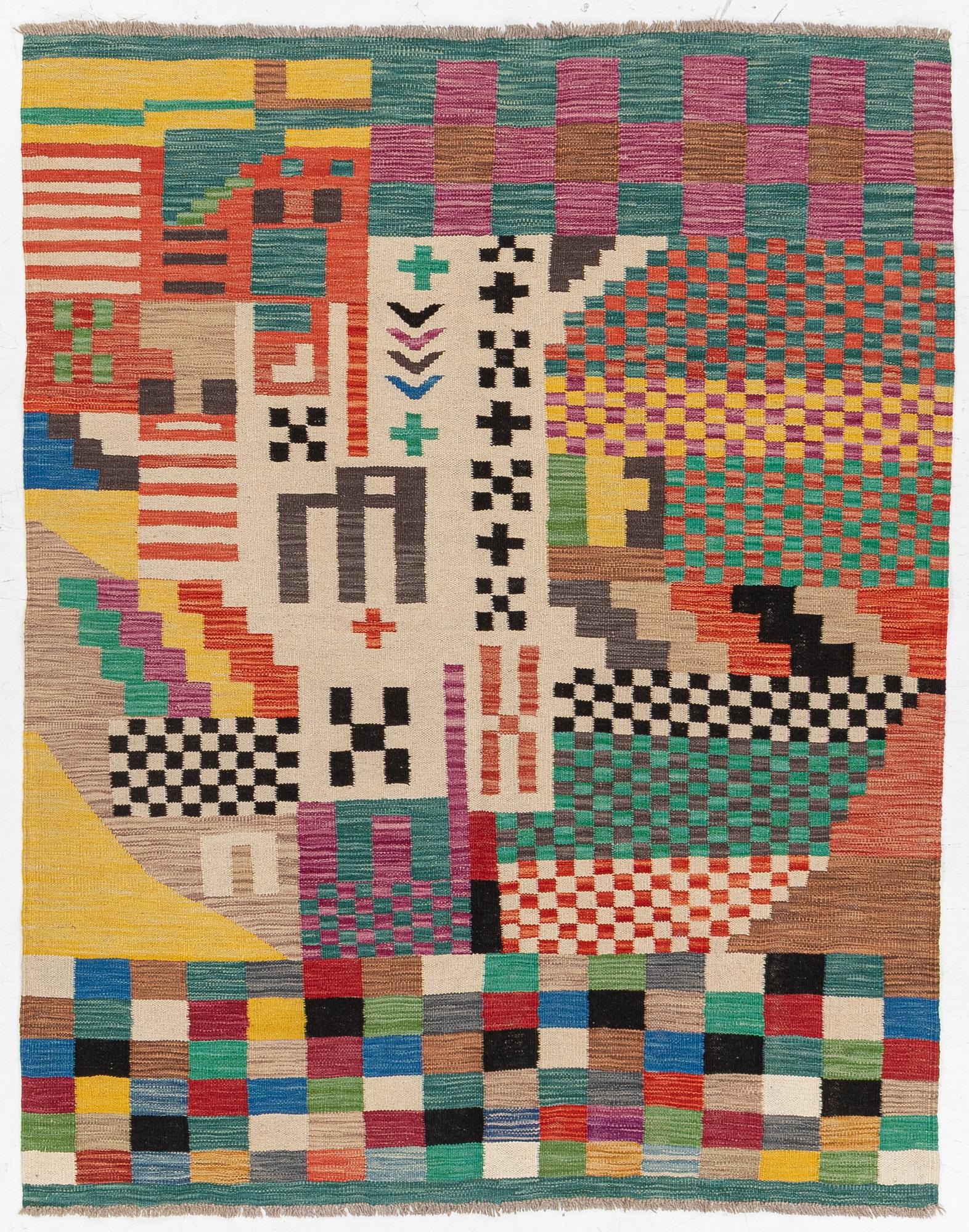 Kelim, modern, approx. 170 x 138 cm.