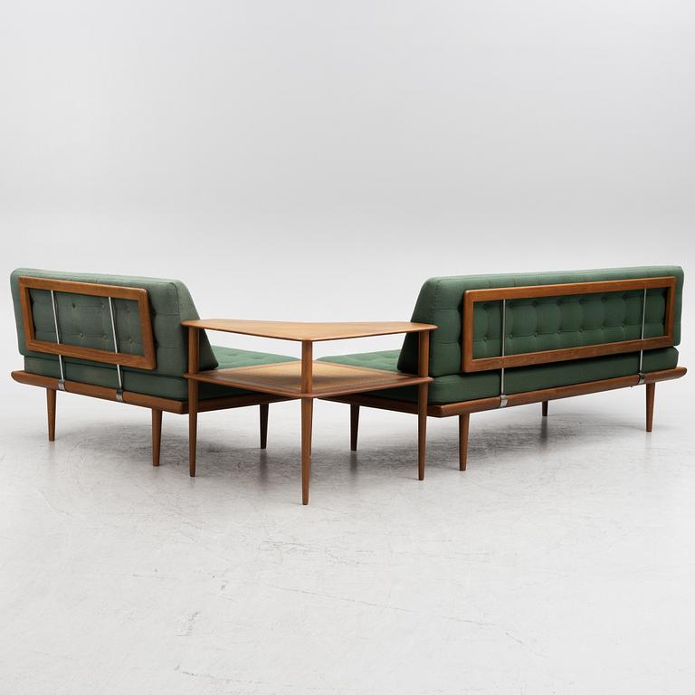 Peter Hvidt & Orla Mølgaard Nielsen, sofa group, 3 pieces, "Minerva", France & Son, Denmark, 1960s.