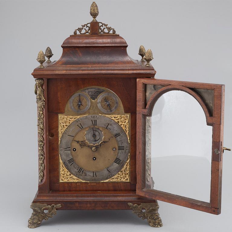 An 18th century mantel clock, marked Edward Pistor London.